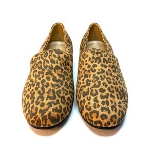 Journee Collection Women Ishani Slip On Tailored Flats Leopard/Camel Size 9W NWT
